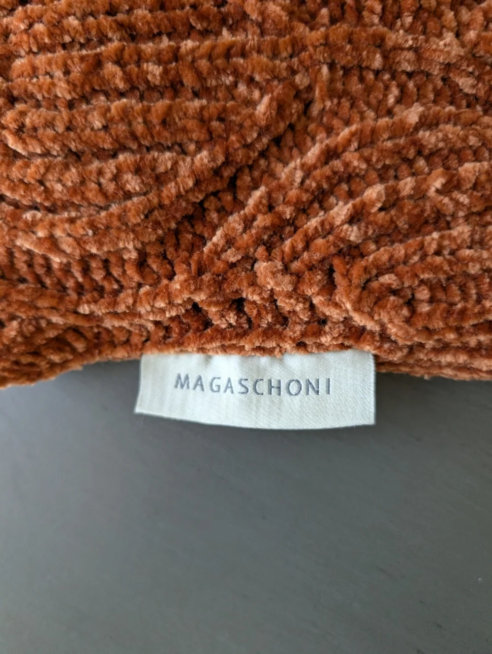 Magaschioni Textured Knit Pillow Covers Rust Blush Set Of 2 Chenille Stretch Zip